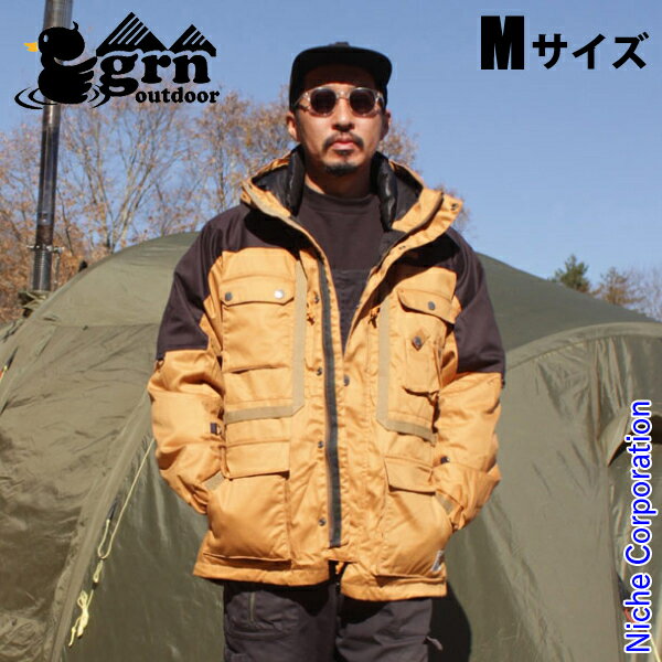 grn outdoor HIASOBI CAMPER ダウンジャケット GO0283Q-CM-M メンズ 秋冬 キャメル Mサイズ nocu ダウン ウェア 難燃 売り尽くし 在庫処分