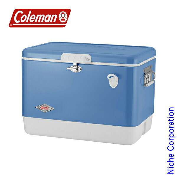 【5日は！枚数限定 最大1,000円OFFクーポン】コールマン 54QT 60TH アニバーサリースチールベルト クーラー(ヴィンテージブルー) 3000004937 クーラー ボックス キャンプ用品のサムネイル