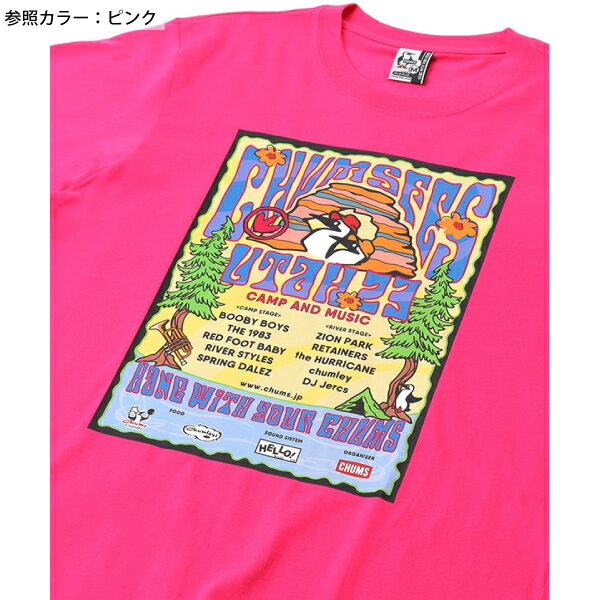 チャムス フェスTシャツ CH01-2173 キャンプ用品 半袖 コットン ロゴ ウエア トッ...