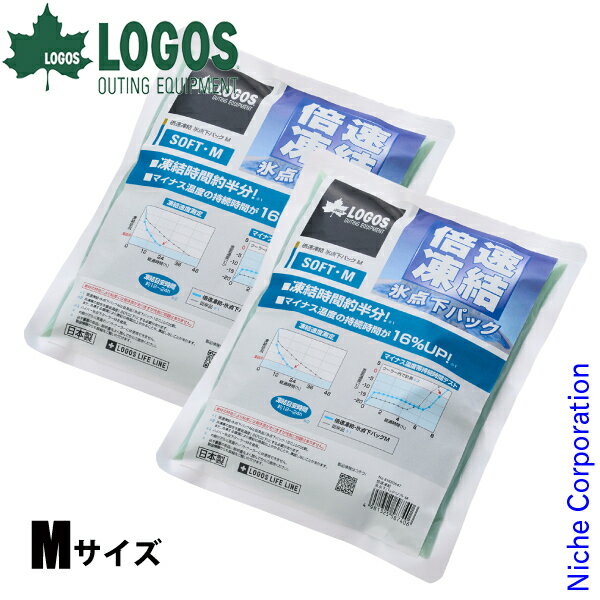 ロゴス 倍速凍結・氷点下パック ソフトM 2点セット クーラーボックス 保冷剤 停電 災害 防災 キャンプ用品 3725BD015のサムネイル