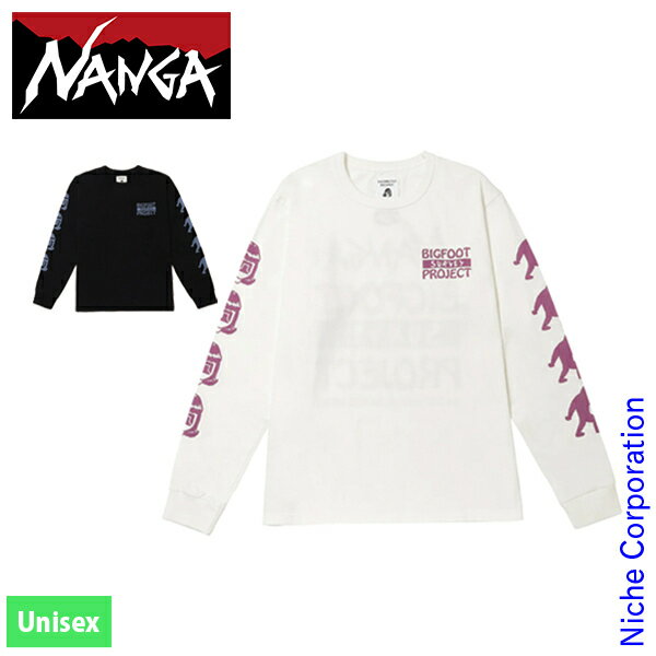 ナンガ タコマフジレコード ビックフットサーベイプロジェクト ロゴ ロングスリーブT NANGA CW2441-1G003-Z アウトドア ウェア トップス ユニセックス 長袖 Tシャツ