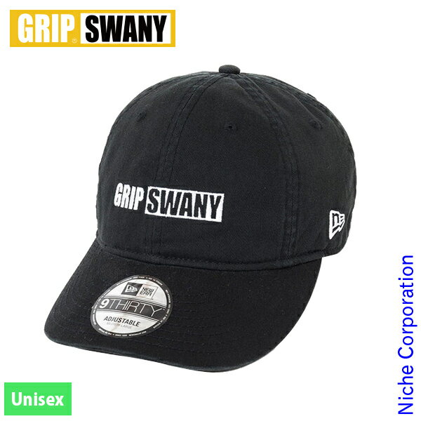 Rakuten - 【25日は！枚数限定 最大1,000円OFFクーポン】GRIP SWANY(グリップスワニー) NEWERAx GRIP SWANY 9THIRTY ボックスロゴ 15135285 アウトドア ウェア 帽子 ユニセックス ブラック×ホワイト キャップ
