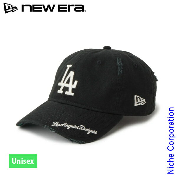 樂天商城 - ニューエラ 9TWENTY MLB バイザーロゴ ダメージ LA ドジャース ブラック 14745079 アウトドア ウェア 帽子 ユニセックス