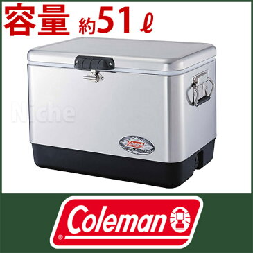 （Coleman）クーラーボックス コールマン 54QTステンレススチールベルト クーラー(シルバー) [ 3000001343 ] [ coleman コールマン クーラーボックス ホイールなし ][P10] クーラー ボックス