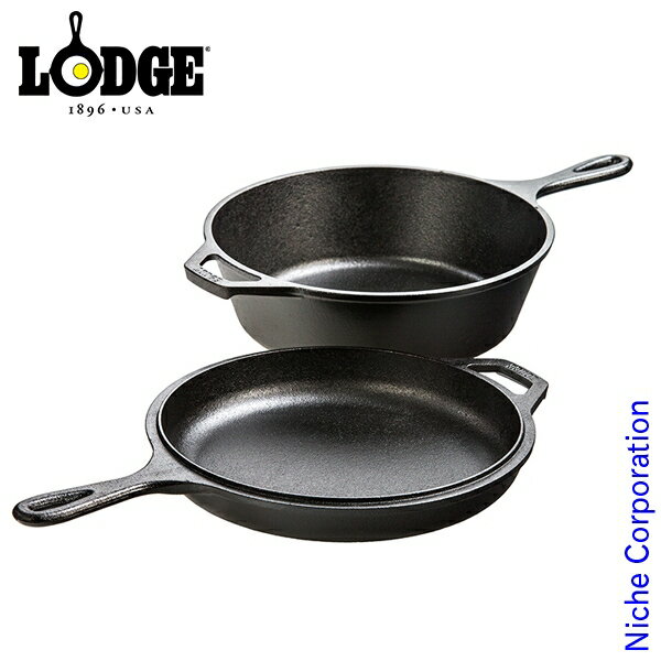 ロッジ ロジック コンボクッカー LCC3 キャンプ用品 Lodge 10-1/4インチ LCC3 Lodge Logic Combo Cooker 片手鍋 フライパン グリルパン アウトドア スキレット 蓋 セット IH対応 鉄鍋 鉄なべ 鋳鉄