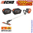 【25日は!枚数限定 最大1,000円OFFクーポン】エコー 50V バッテリーT字型バリカン 2Pバッテリー2個セット・充電器付き BTT510-2G1 ヘッ...