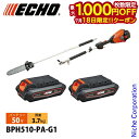 【18日は!枚数限定 最大1,000円OFFクーポン】エコー 50V バッテリープルーナ 1Pバッテリー2個セット・充電器付き BPH510-PA-G1 工具 電動 高枝切り チェンソー