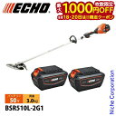 【18・20日は!枚数限定 最大1,000円OFFクーポン】エコー 50V バッテリー刈払機 ループハンドル 2Pバッテリー2個セット・充電器付き BSR510L-2G1 草刈機 刈払機 刈払い機 充電式 バッテリー式