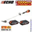 【18・20日は!枚数限定 最大1,000円OFFクーポン】エコー 50V バッテリー刈払機 ループハンドル 1Pバッテリー2個セット・充電器付き BSR510L-G1 草刈機 刈払機 刈払い機 充電式 バッテリー式