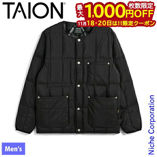 【18・20日は！枚数限定 最大1,000円OFFクーポン】タイオン ワーク クルーネック ダウンジャケット TAI..