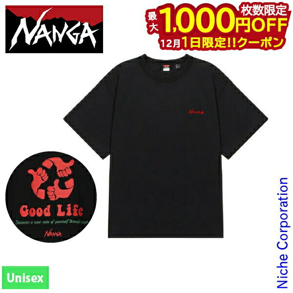 楽天ニッチ・リッチ・キャッチ【1日は！枚数限定 最大1,000円OFFクーポン】ナンガ エコハイブリッドティー GL PT N2500-1M104C アウトドア ウェア トップス ユニセックス NANGA Tシャツ 半袖 注目商品 nocu