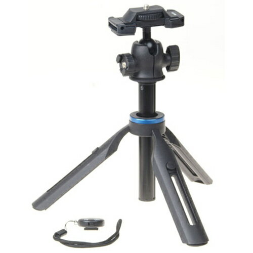 スマートフォンホルダー内蔵自由雲台を装備、スマホ・カメラ両用の「マルチポッドR」が、より背が高くなる「マルチポッドR II」として生まれ変わりました。 センターポールを装備することで、全高790mmを実現しています。脚は6段階に伸縮でき、手持ち三脚としてもテーブル三脚としても使えます。 雲台の形状を見直し、カメラネジと干渉せずにスマホホルダーの使用が可能に。Bluetoothリモコン、ポーチ付属。 ●縮長245mmスリムにたためる脚形状で、コンパクトに収納できます。また、手持ち三脚としてグリップとなります。 ●全高790mm 新採用の6段伸縮フリクション式センターポールによりロック不要で伸ばすことができ、コンパクトながら790mmの高さも実現。 ●機材取り付け 500gまでのカメラやビデオカメラ、スマートフォンを搭載できます。 ●新形状の雲台内蔵スマートフォンホルダー スマートフォンホルダーを引き出すと、カメラネジが外側に出るため、ネジとの干渉がなくスマートフォンが装着でき、傷付く心配がありません。 ●カメラ固定は大きなダイヤルで カメラネジは大きなダイヤルで回転できるため、取付作業がしやすいのが特徴です。 ●アクセサリーシューは2カ所 スマートフォンホルダー部と雲台部にアクセサリーシューを装備。2つの機材を取り付けでき、例えばマイクとライトといった組み合わせで装着できます。 ●手持ち三脚として利用可能 持ちやすい形状で手持ち三脚（グリップ）として、またセンターポールを伸ばせば、自撮り棒としても使用可能です。 ●脚部の長さは6段階調整 矢印マークの押しボタンを押すと脚ロックが解除され、目印の線がある箇所に6段階で調整できます。 【スペック】 ●型式：マルチポッドRII（マルチポッドRII） 本体重量(kg)：0.31、伸長（全高）：790mm、最低高：220mm、縮長：245mm、段数：6段、最大荷重：500g、材質：樹脂、付属雲台タイプ：自由雲台、クイックシュー(三脚)：クイックシュー無、水準器(三脚)：水準器無、付属品：ポーチ・Bluetoothリモコン