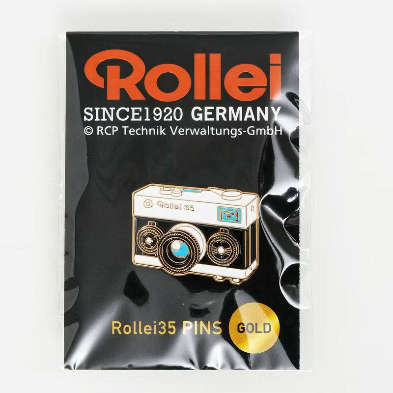 Rollei カメラ型ピンバッジ Rollei35 ゴールド RL-032-GD