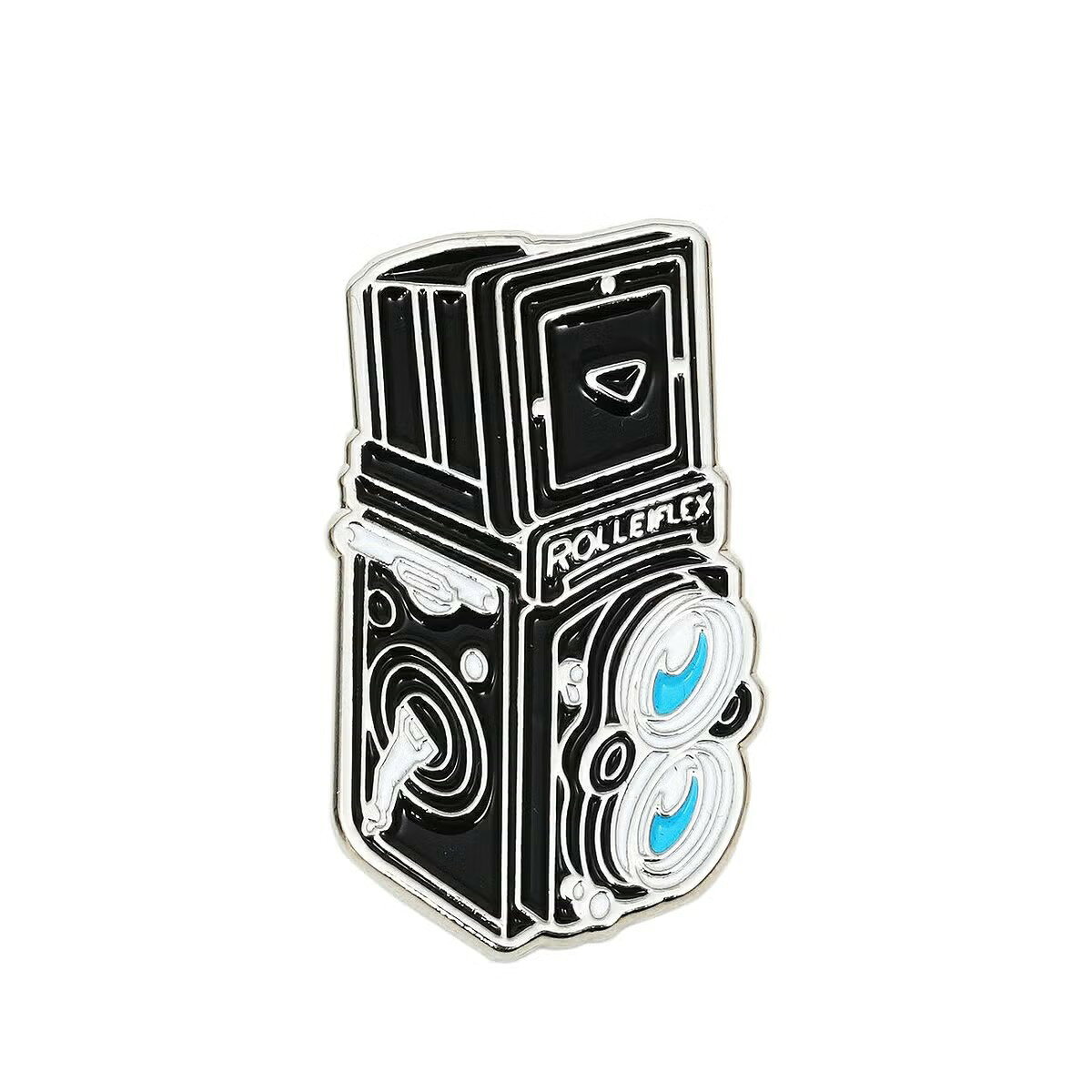 Rollei カメラ型ピンバッジ ROLLEIFLEX シルバー RL-031-SI