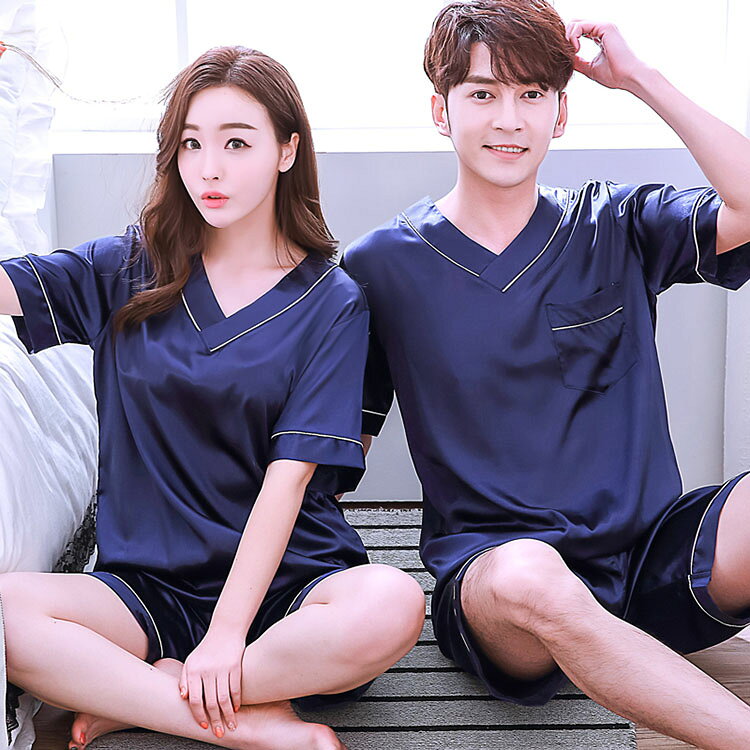 送料無料 ペアパジャマ カップル ペア ルームウェア 上下 セット 結婚祝い ペア パジャマ 春 夏 レディース メンズ 半袖 シルク サテン パジャマ ペア カップル パジャマ 前開き 無地 お揃い プレゼント 可愛い PJ 涼感 寝間着 寝巻き 大きいサイズ 3L 贈り物 涼しい 贈り物