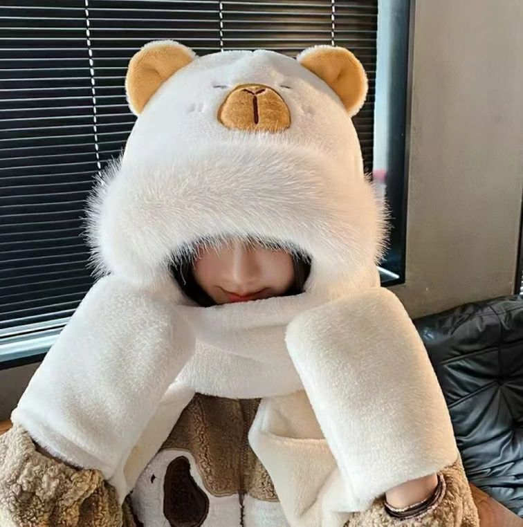 マフラー 帽子 マフラー 手袋 3点セット 一体型 フード付マフラー 超可愛い もこもこ 暖かい 防寒対策 アウトドア レディース 学生 かわいい クリスマス プレゼント 秋冬