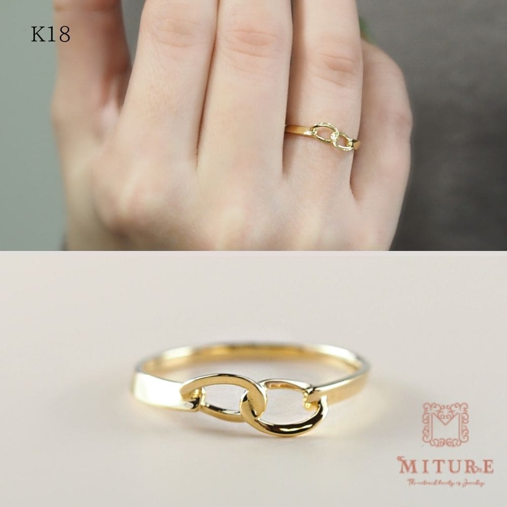 リング 指輪 K18 イエローゴールド K18YG 18金 18k 喜平 チェーン リング 地金 指輪 鎖 ゴールド シンプル