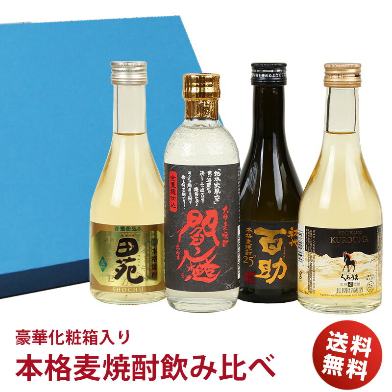 本格焼酎のギフト 母の日 父の日 プレゼント 焼酎 麦焼酎 飲み比べセット 300ml 4本 飲みきり gift ミニボトル ミニ 送料無料 むぎ焼酎 父の日 母の日 焼酎 飲み比べセット 酒 おしゃれ 飲み比べ 退職祝い 還暦祝い ははの日 母の日 お酒 ギフト 麦焼酎 内祝い お返し お祝い 父 プレゼント