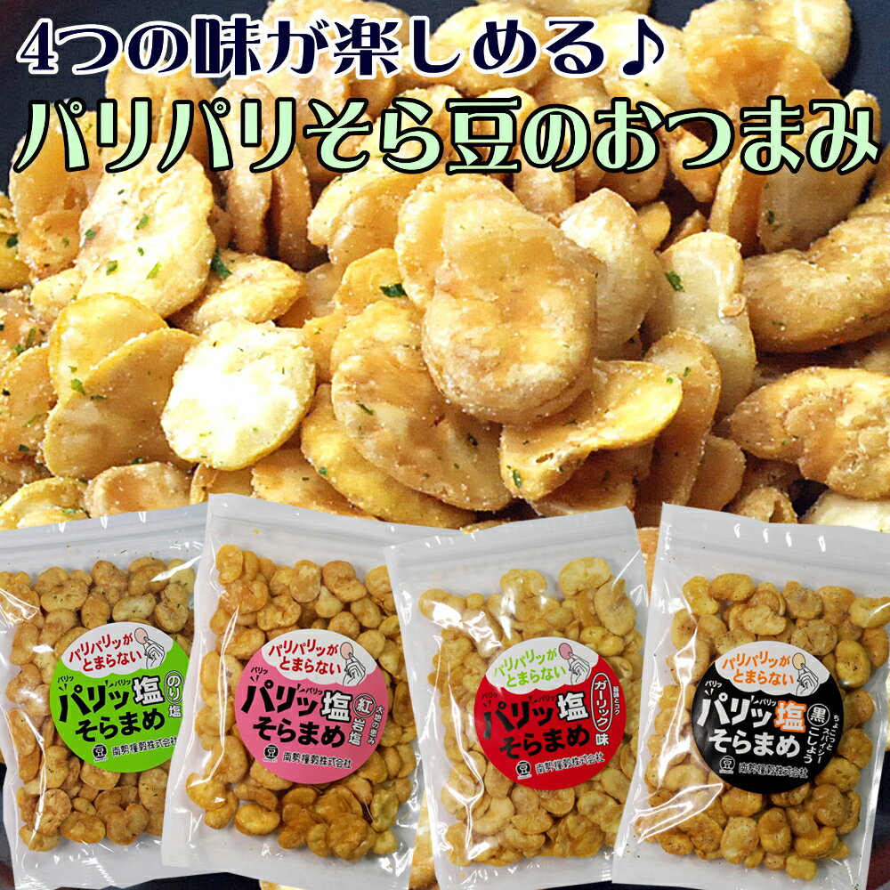 ポイント消化 送料無料父の日 おつまみ やみつき 塩そら豆 70g 4種セ...