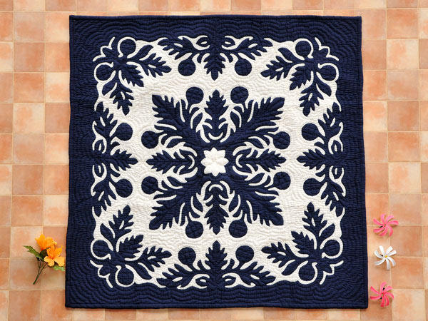 ハワイアンキルトタペストリー ハワイアンキルト インテリア ハワイ ハワイアン 壁掛け サイズ 約107cmx107cm