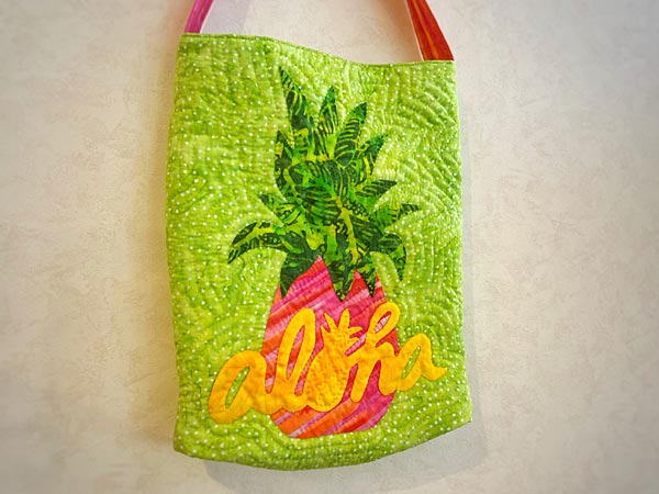 手染め ファブリック使用パッションパイナップルバッグ　製作キット　ハンドメイド　ハワイアンキルトトートバッグ 櫻井智子先生 【完成品ではございません】のサムネイル