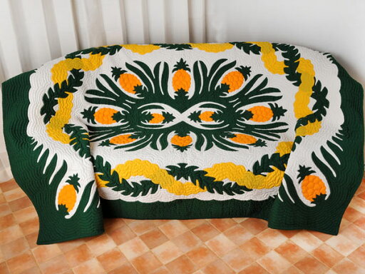 ハワイアンキルト キット しつけ済み ベッドカバー 生地 ベッドスプレッド ハンドメイド 【完成品ではございません】 ハワイアンキルト キット しつけ済み ベッドカバー 生地 ベッドスプレッド ハンドメイド 【完成品ではございません】