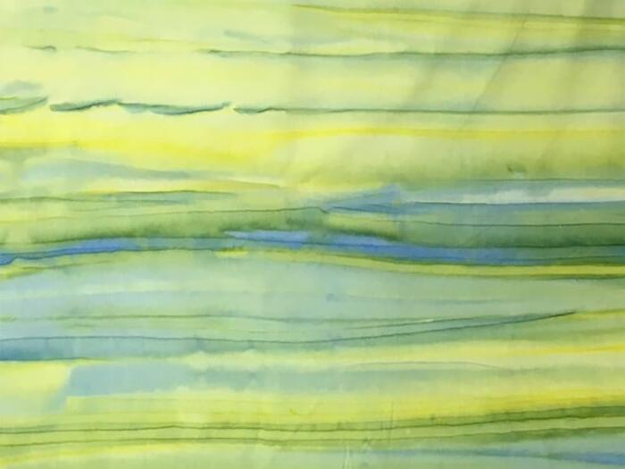 むら染め ムラ染め 生地 手染め コットン 100 タイダイ Tシャツ にも 綿 100％ バティック インドネシア ハワイアンキルト 製作 小物 バッグ ミウミントアロハ【ブルー/グリーン/イエロー】