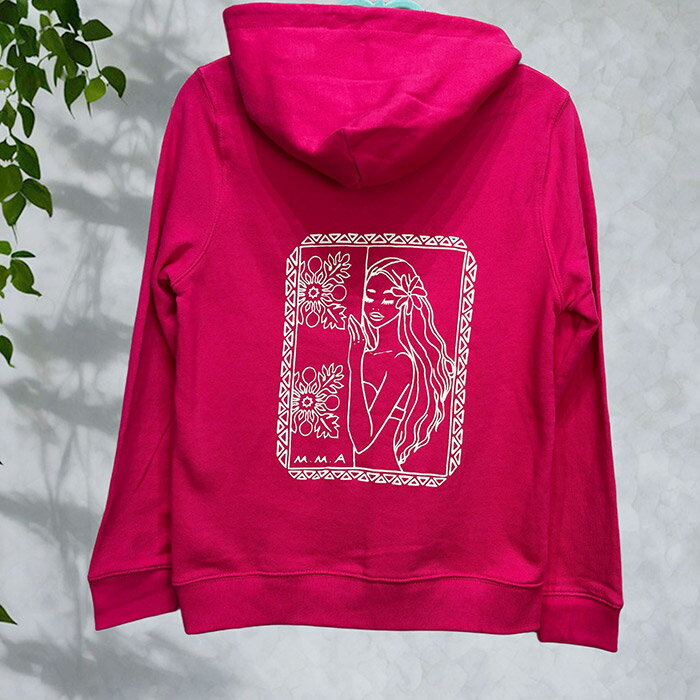 ハワイアン パーカー フラダンス フラ 衣装 さっと一枚 便利なパーカー ミウ・ミント・アロハ【グレー】