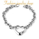 サージカルステンレス ブレスレット 男女兼用 ハートブレスレット ステンレスチェーン 金属アレルギーに優しい レディース メンズ 男性 女性 シルバー色 オープ...