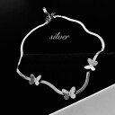 チョーカー レディース おしゃれ サージカルステンレス ブレスレット アンクレット つけっぱなし 錆びない 金属アレルギー 蝶々モチーフ スネークチェーン 3m...