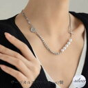 サージカルステンレス チョーカー レディース メンズ おしゃれ 金属アレルギー対応 ジルコニア クロス 十字架 ハート パール 喜平チェーン 不対称チェーン ス...