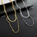 3way 2本セット サージカル ステンレス ネックレスチェーン ネックレス チェーン レディース シンプル 金属アレルギー 2連ネックレス k18 錆びない ...