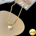 サージカルステンレス ネックレス レディース 金属アレルギー対応 パール 大人 Love パール ハート スネークチェーン 幅3mm k18 ゴールド 金メッキ ハートネックレス アレルギー対応 シンプル 華奢 結婚式 カジュアル かわいい おしゃれ