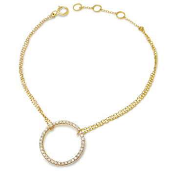 K18 イエローゴールド VSクラス ダイヤモンド を厳選使用した 美しく輝く人気のブレスレット クラシカル サークルデザイン ブレスレット 手首のジュエリー ...