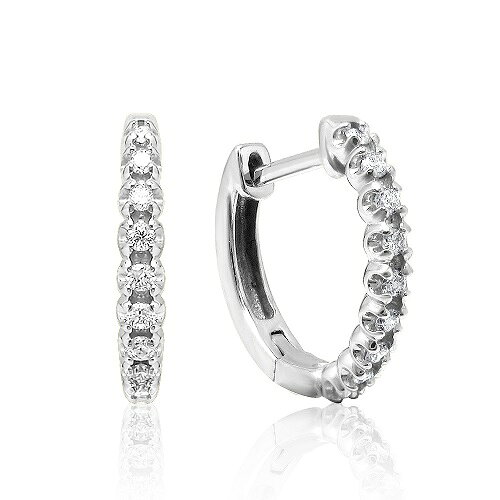 Diamond - K18 ホワイトゴールド 天然 ダイヤモンド ライン フープ ピアス 美輪宝石 ミワホウセキ miwahouseki 送料無料 普段使いにおすすめ！