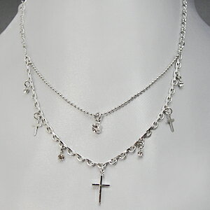 2連クロス＆スワロネックレス国産 日本製n3189