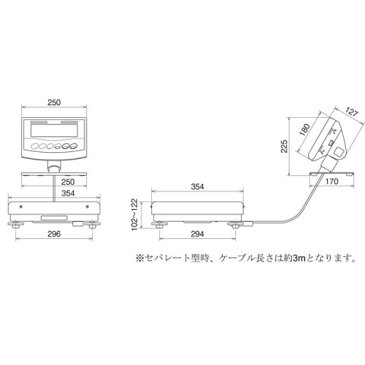 業務用デジタル体重計 150kg DP-7101PW-S セパレートタイプ 検定品 大和製衡