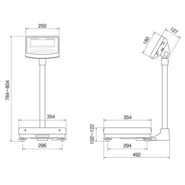 業務用デジタル体重計 150kg DP-7101PW ポールタイプ 検定品 大和製衡