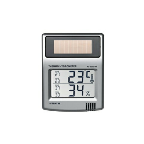 ソーラーデジタル温湿度計 PC-5200TRH 佐藤計量器【送料無料】