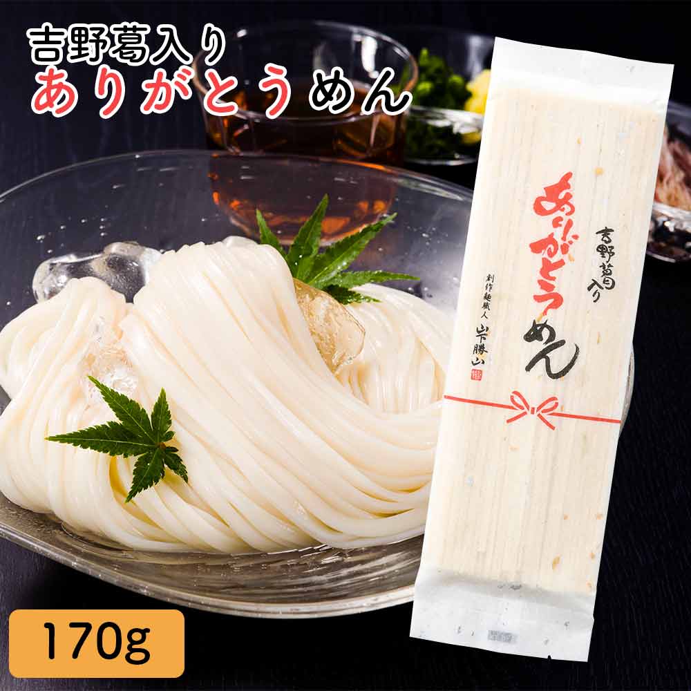 AR-1 ありがとうめん（平うどん）170g 一筋縄 うどん ご自宅用 ご贈答用 饂飩 ウドン 手延べ 三輪山勝製麺