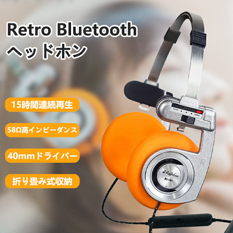 3APLUS Retro ヘッドホン Bluetooth接続 ワイヤレスヘッドホン ENC通話対応 音量調節 最大15時間連続再..