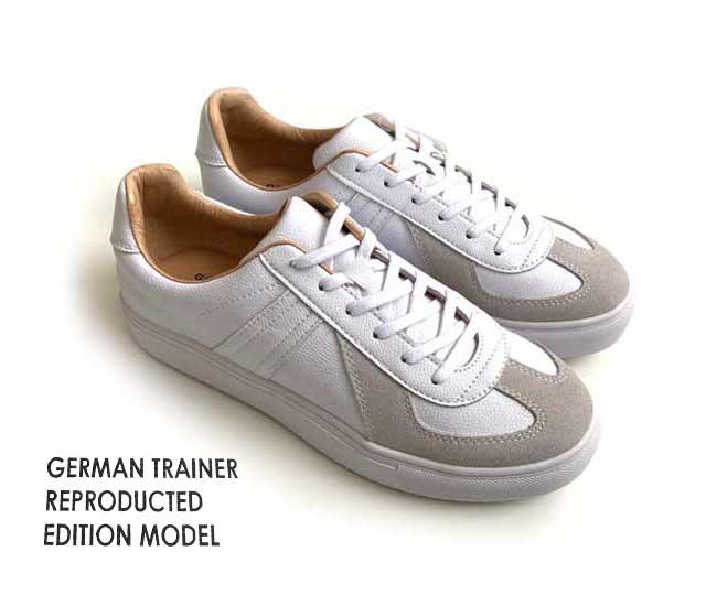 ジャーマントレーナー スニーカー メンズ ジャーマントレーナー　GERMAN TRAINER　レザー スニーカー　GERMANTRAINER REPRODUCTED EDITION MODEL　42600　WHITE