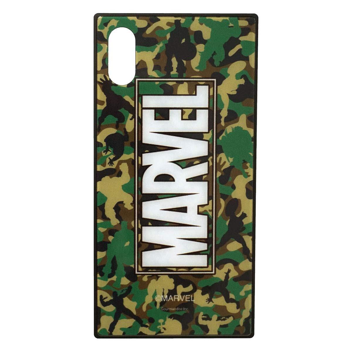 Rakuten - 〈MARVEL〉 iPhoneX(5.8インチ)対応iPhoneX対応 スクエアガラスケース カモフラージュ mv-131d グルマンディーズ 全品送料無料