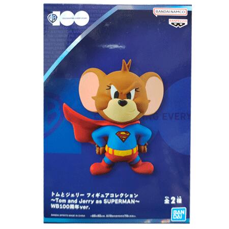 送料無料 トムとジェリー フィギュアコレクション Tom and Jerry as SUPERMAN WB100周年ver. ジェリー 単品 フィギュア キャラ アニメ プライズ バンダイ グッズ 模型 おもちゃ