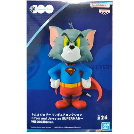 送料無料 トムとジェリー フィギュアコレクション Tom and Jerry as SUPERMAN WB100周年ver. トム 単品 トム・キャット フィギュア キャラ アニメ プライズ バンダイ グッズ 模型 おもちゃ