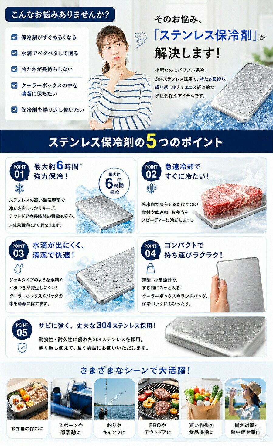 ステンレス保冷剤 保冷パック アイスキューブ くま型 バスケットボール型 薄型 コ...