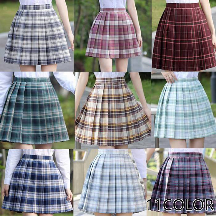 Rakuten - ランキング受賞 スクールスカート 全11色 チェック プリーツ スクール スカート 学生服 高校生 中学 女子高生 制服 コスプレ衣装 セーラー服 ギャル フック ミニスカート ギャル服 通販 S-XL プリーツスカート