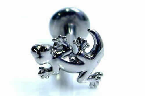 [16G 内ネジ ボディピアス ] リザード ラブレット インターナル 16ゲージ ボディーピアス サージカルステンレス316L とかげ 蜥蜴 トカゲ メンズ レディース 軟骨 ヘリックス トラガス アンテナ 逆ネジ ファーストピアス シルバーカラー 銀色 おもしろ 面白い ユニーク