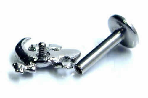 [16G 内ネジ ボディピアス ] リザード ラブレット インターナル 16ゲージ ボディーピアス サージカルステンレス316L とかげ 蜥蜴 トカゲ メンズ レディース 軟骨 ヘリックス トラガス アンテナ 逆ネジ ファーストピアス シルバーカラー 銀色 おもしろ 面白い ユニーク