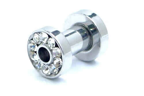 [ 6G トンネル型 ] ジュエルトンネル 6ga 6ゲージ ボディピアス サージカルステンレス316L ブラック クリスタル アクア ピンク キュービックジルコニア CZ キラキラ 高級 低アレルギー メンズ レディース ペア ラインストーン ネジ式 ネジタイプ ホールピアス 耳 ロブ